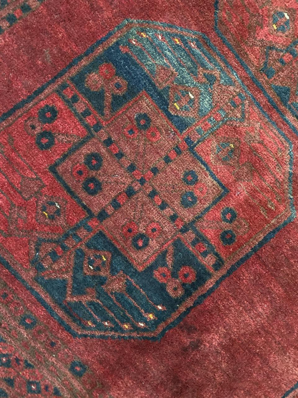 Bobyrug's Beautiful Antique Afghan Rug (Wolle) im Angebot