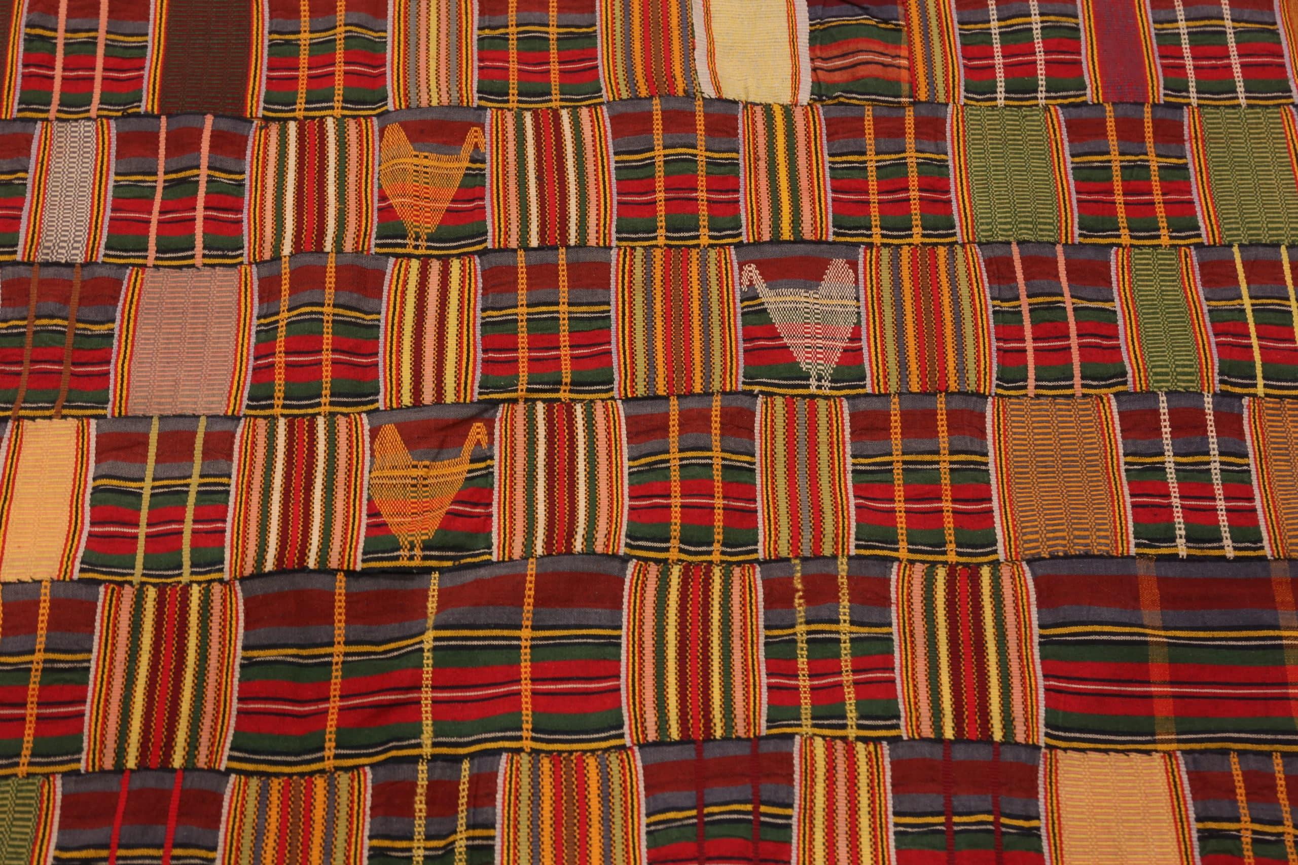Precioso Tejido Africano Antiguo de Tela Ewe Kente 5'7
