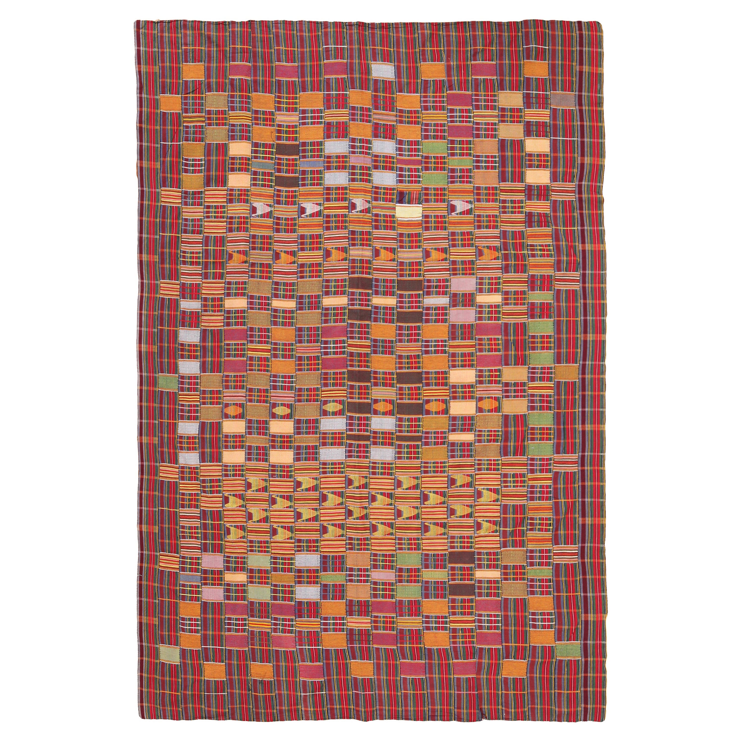 Beauty Antique African Ewe Kente Cloth Textile 5'7" x 8'9"