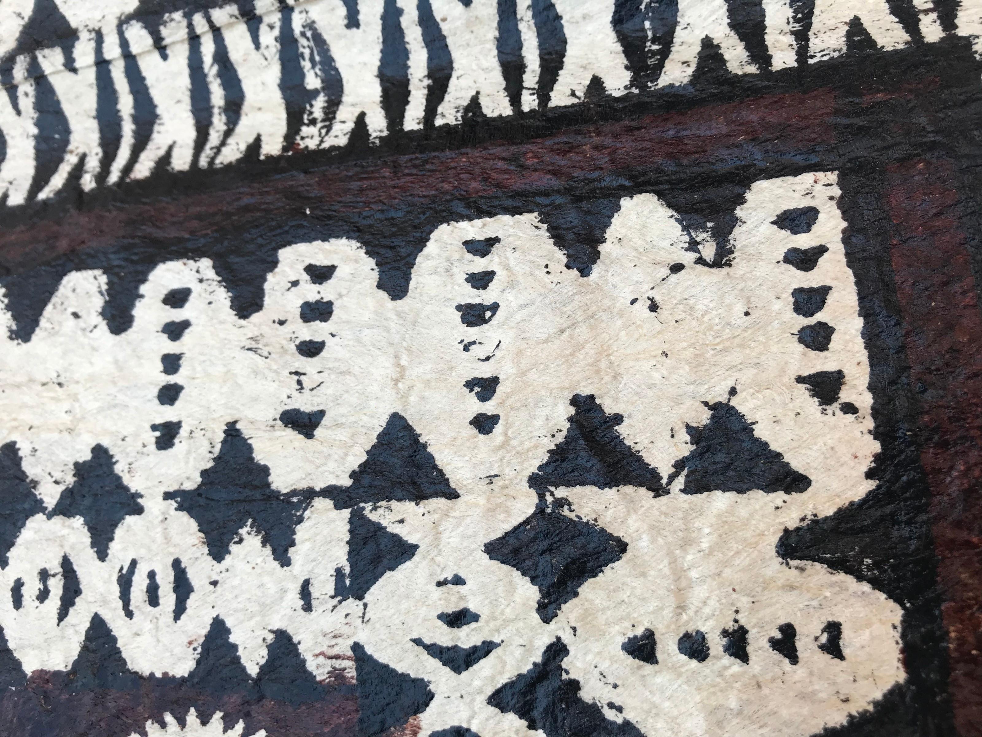 Beautiful Antique African Painted Leather Rug 1