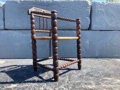 Beautiful Antique Arm Chair, Oak and Rush