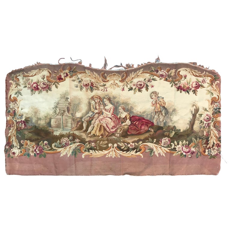 Beautiful Antique Aubusson Sofa Tapestry at 1stDibs
