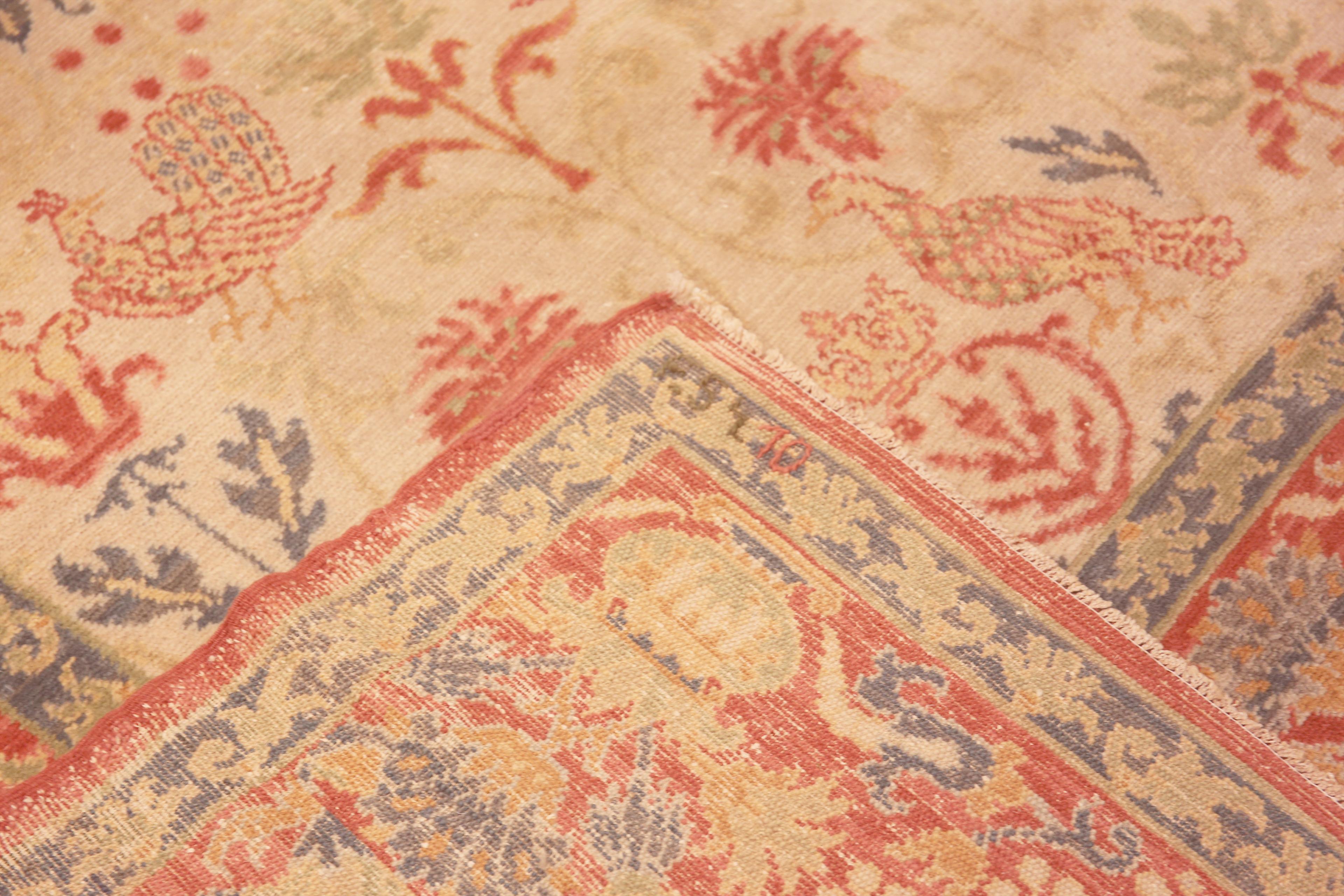 Spanish Colonial Beautiful Antique Bird Design Spanish Area Rug 11' x 12'10