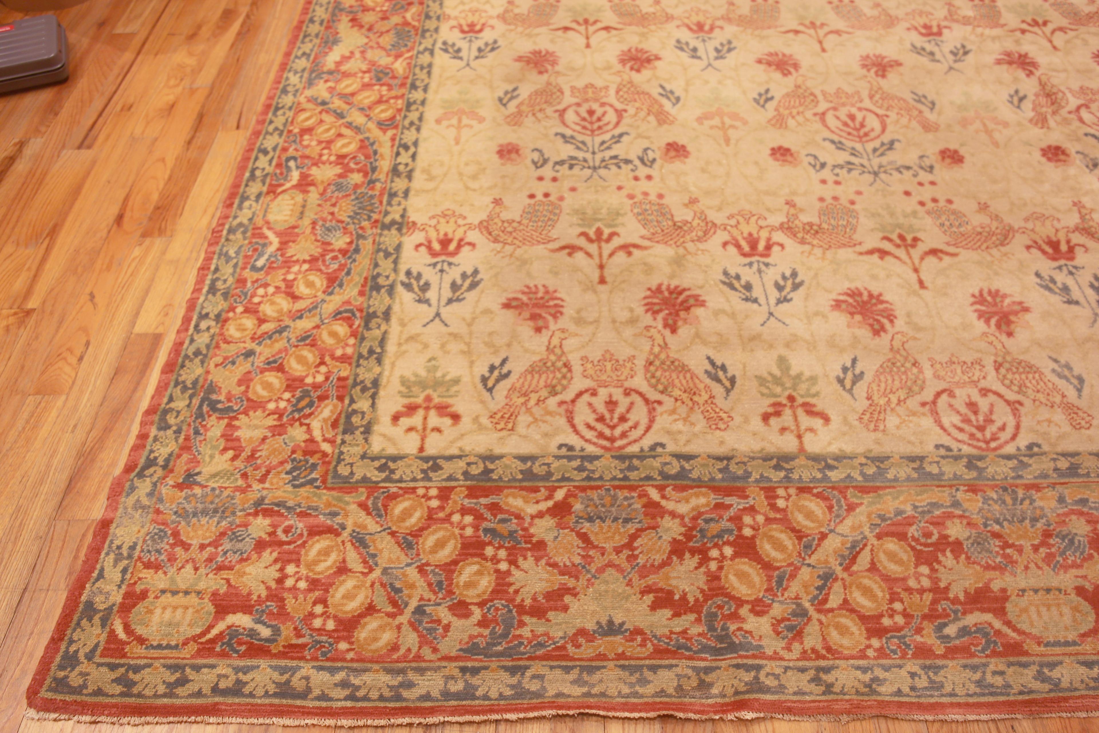 Beautiful Antique Bird Design Spanish Area Rug 11' x 12'10