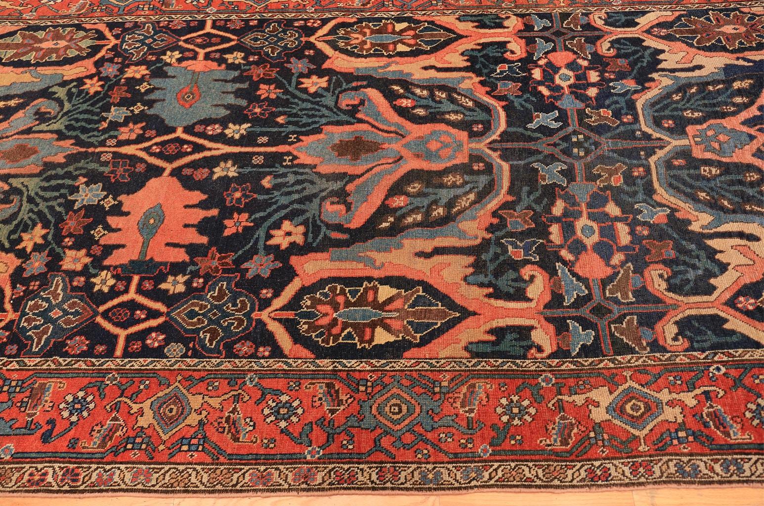 Blue background antique Persian Bidjar rug, origin: Persia, circa late 19th century. Size: 5 ft 2 in x 11 ft 7 in (1.57 m x 3.53 m)

Here is an absolutely gorgeous antique oriental rug, a truly beautiful Bidjar composition exhibiting all of the