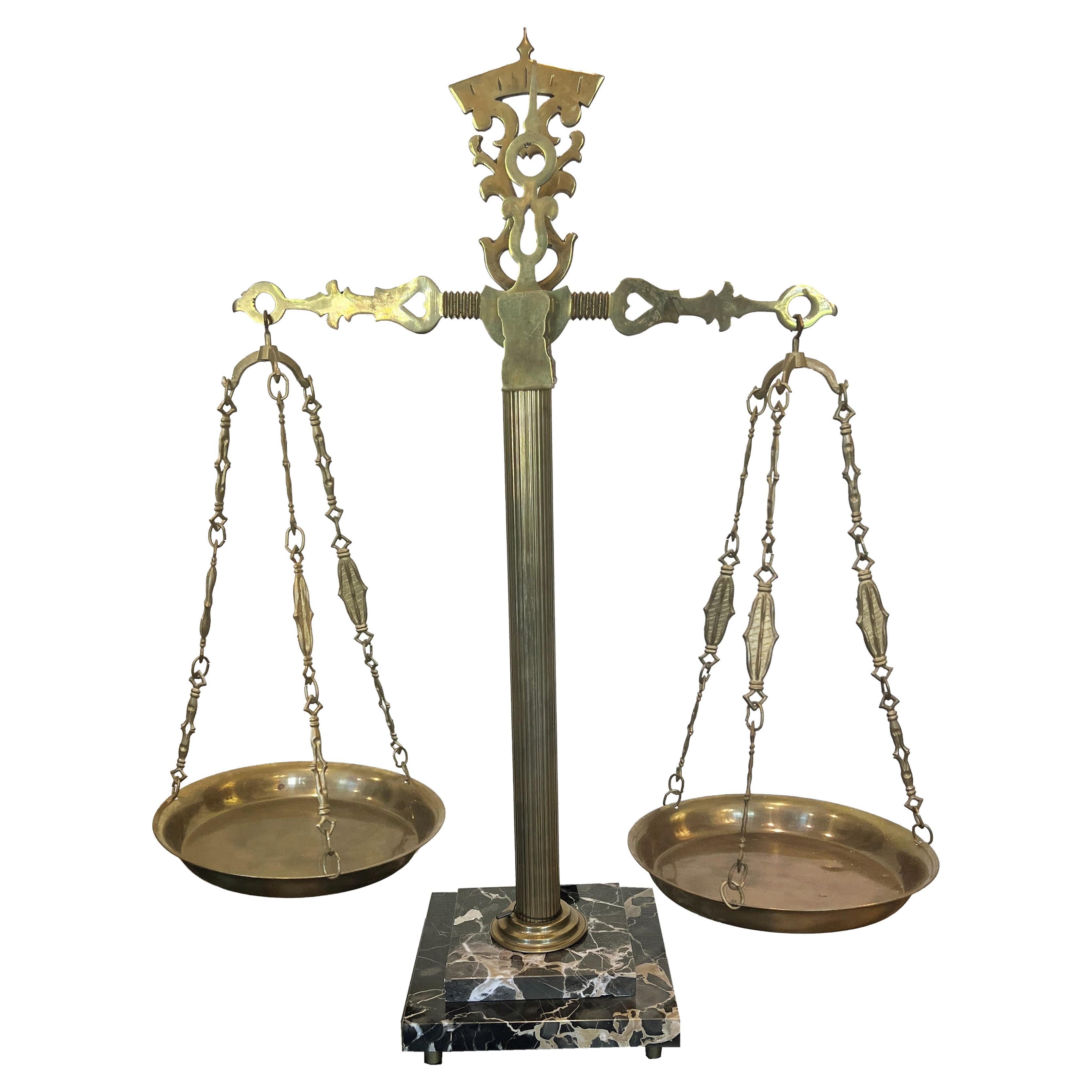Beautiful Antique Brass Scale For Sale