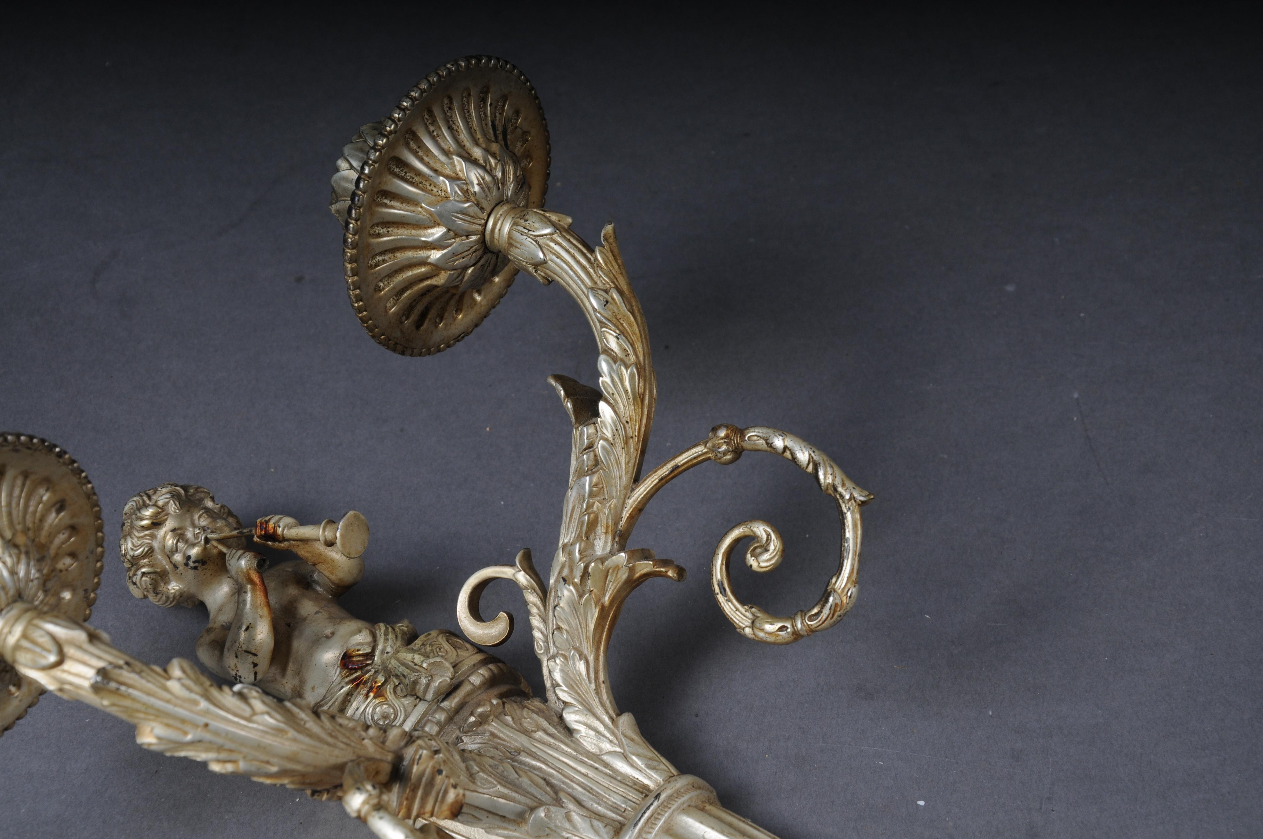 Beautiful antique bronze candle sconce from around 1880, France For Sale 3