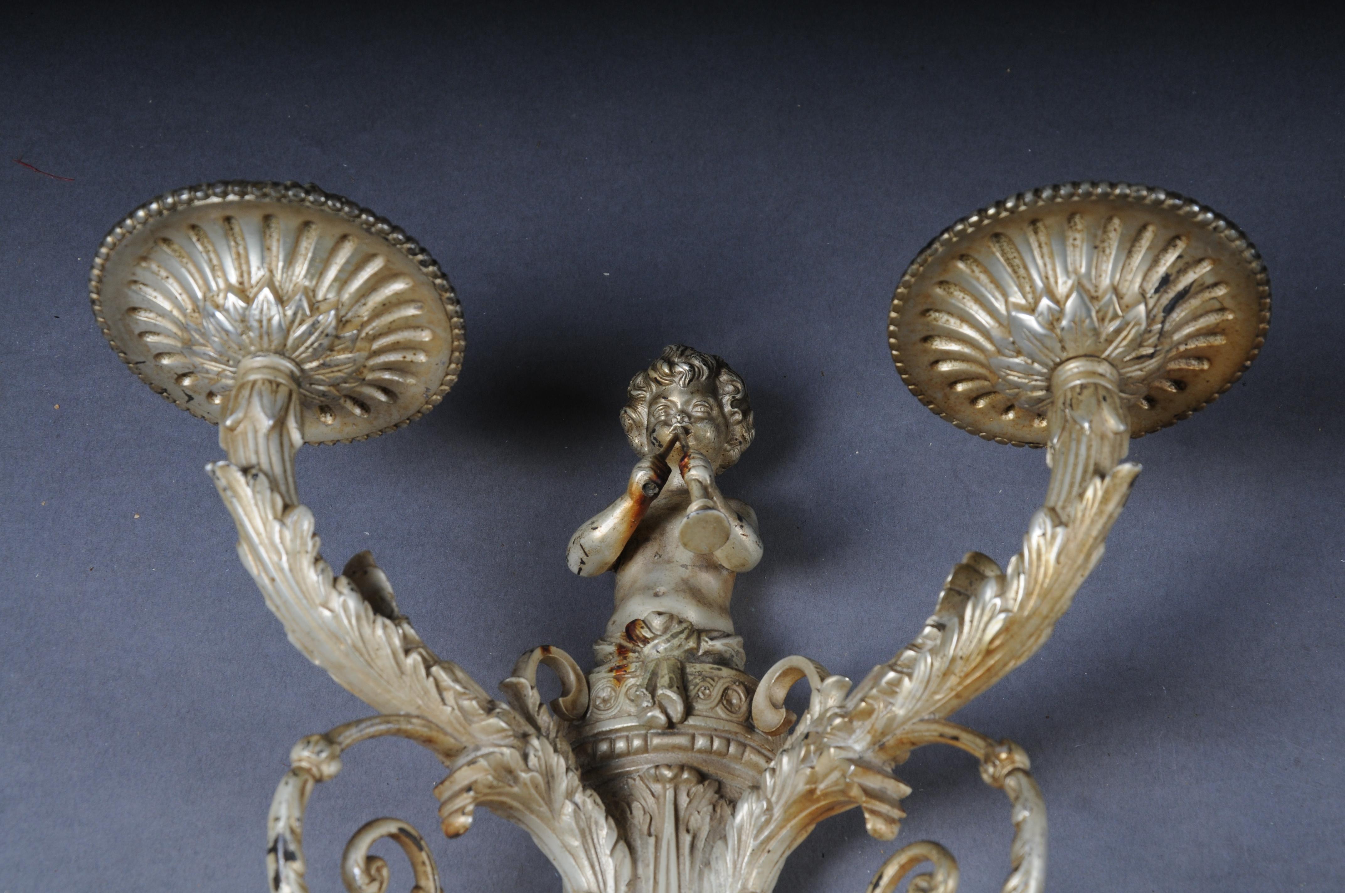 Beautiful antique bronze candle sconce from around 1880, France For Sale 8