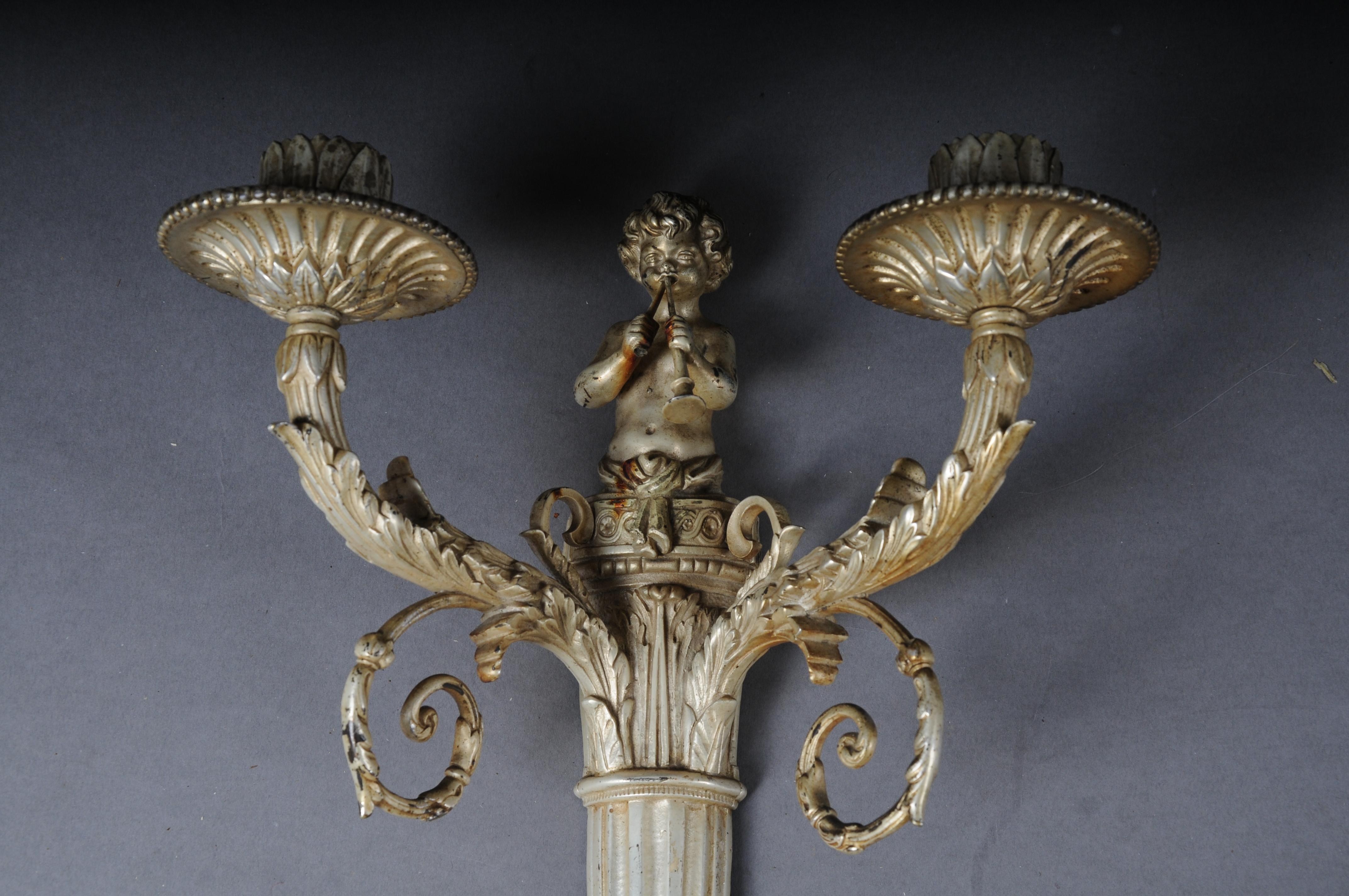 French Beautiful antique bronze candle sconce from around 1880, France For Sale