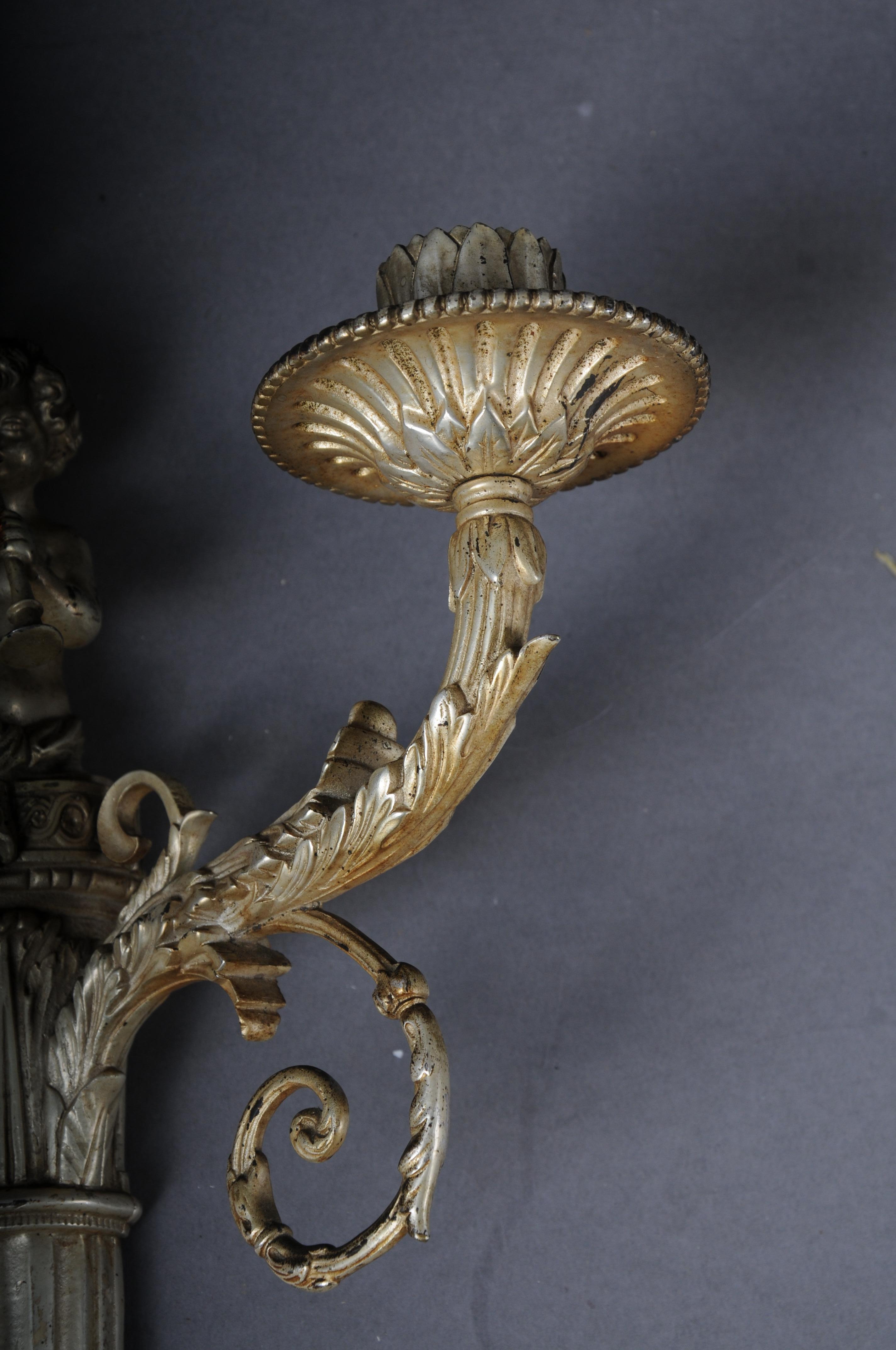 Beautiful antique bronze candle sconce from around 1880, France For Sale 1