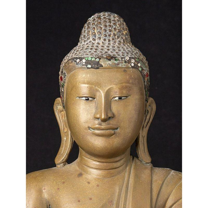 Beautiful Antique Bronze Mandalay Buddha Statue from Burma For Sale 5