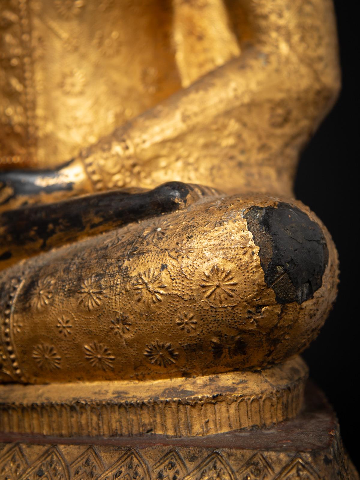 Schöne antike thailändische Rattanakosin-Buddha-Statue aus Bronze aus Thailand aus Thailand im Angebot 8