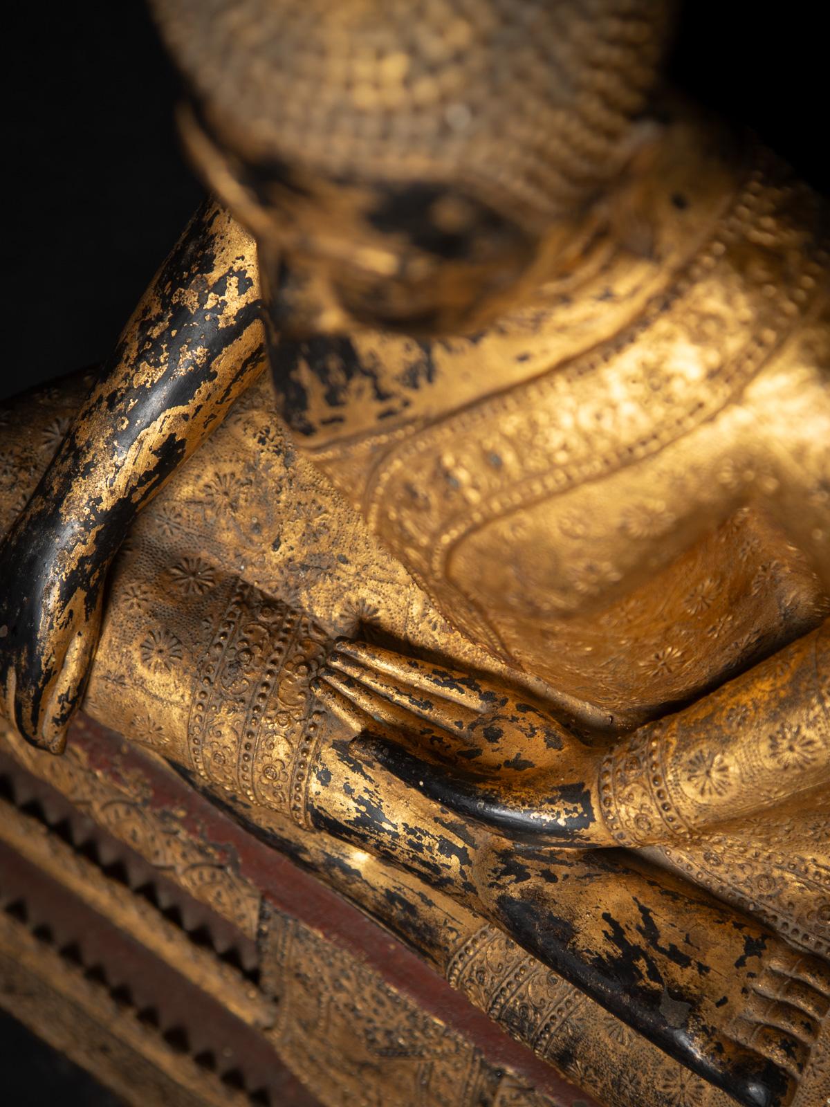 Schöne antike thailändische Rattanakosin-Buddha-Statue aus Bronze aus Thailand aus Thailand im Angebot 13