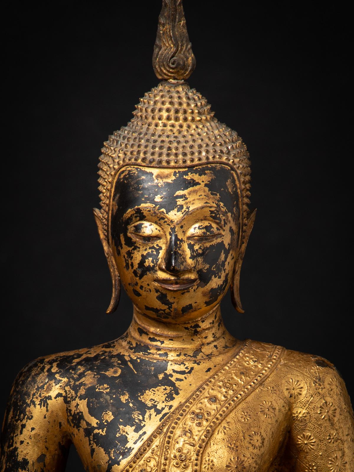 Schöne antike thailändische Rattanakosin-Buddha-Statue aus Bronze aus Thailand aus Thailand im Zustand „Gut“ im Angebot in DEVENTER, NL