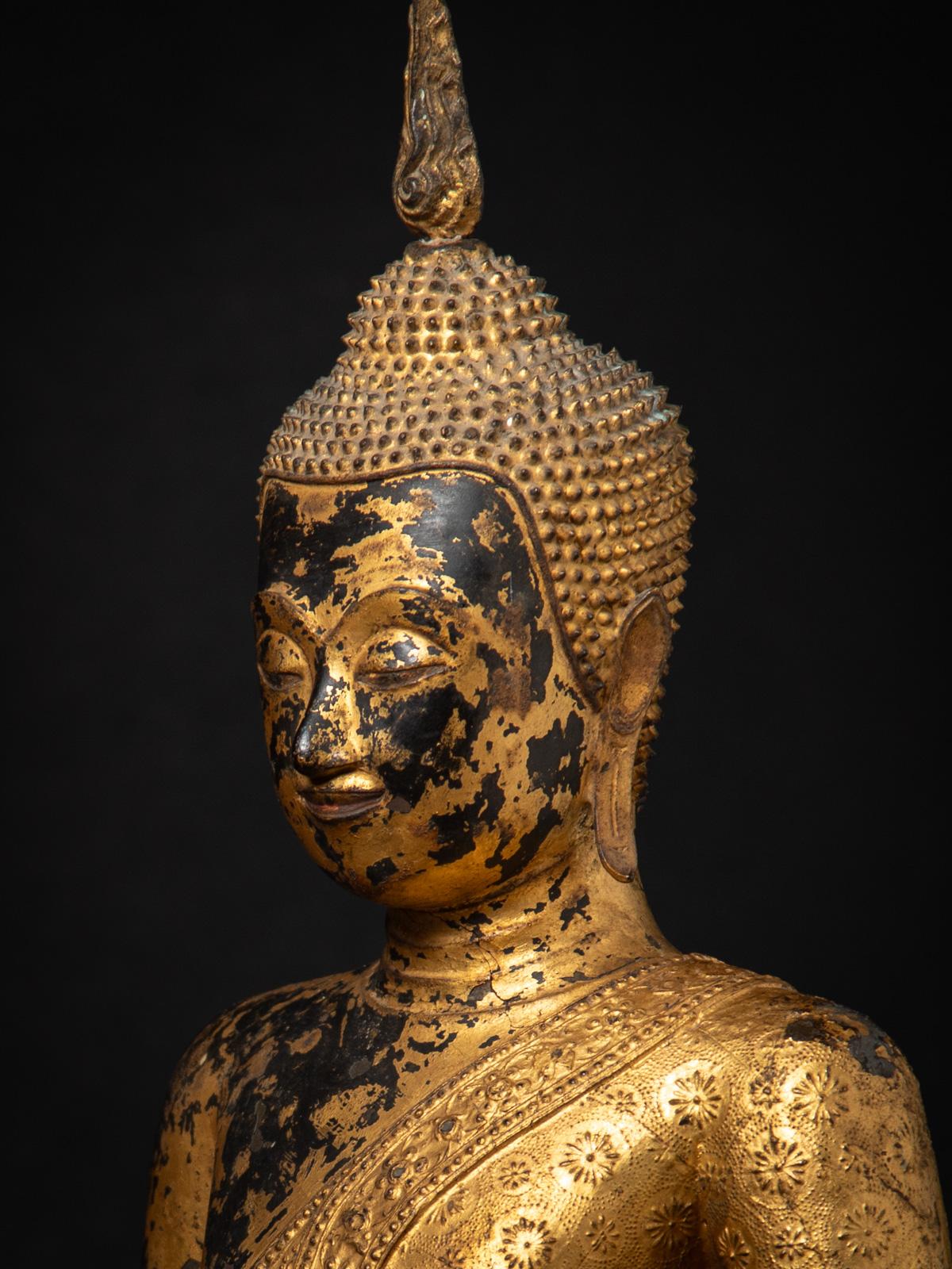 Schöne antike thailändische Rattanakosin-Buddha-Statue aus Bronze aus Thailand aus Thailand (19. Jahrhundert) im Angebot