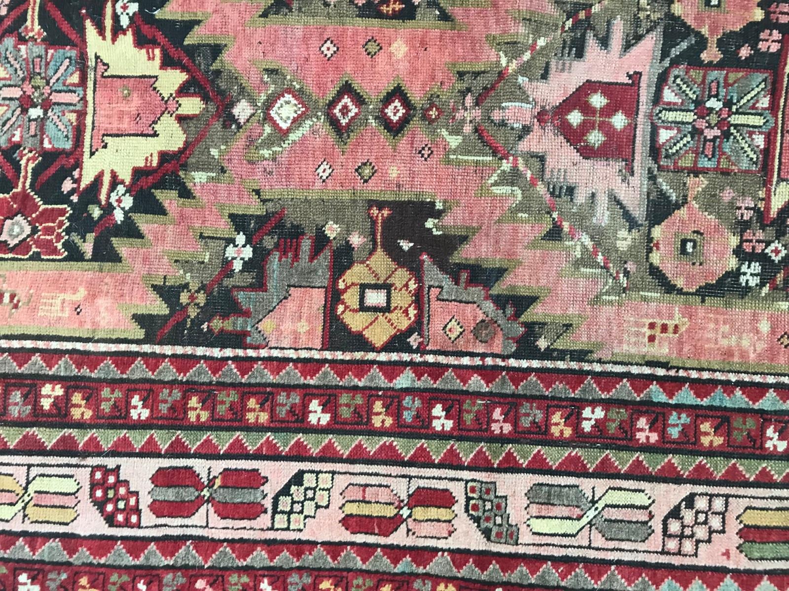 Hand-Knotted Bobyrug’s Beautiful Antique Caucasian Karabagh Rug For Sale