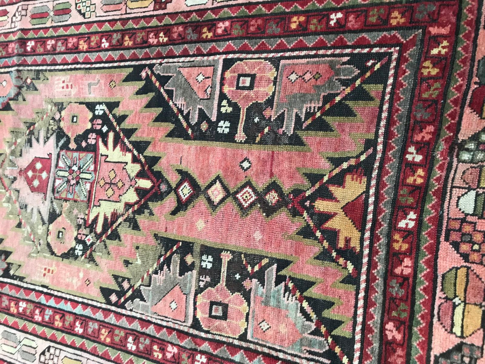 Hand-Knotted Beautiful Antique Caucasian Karabagh Rug