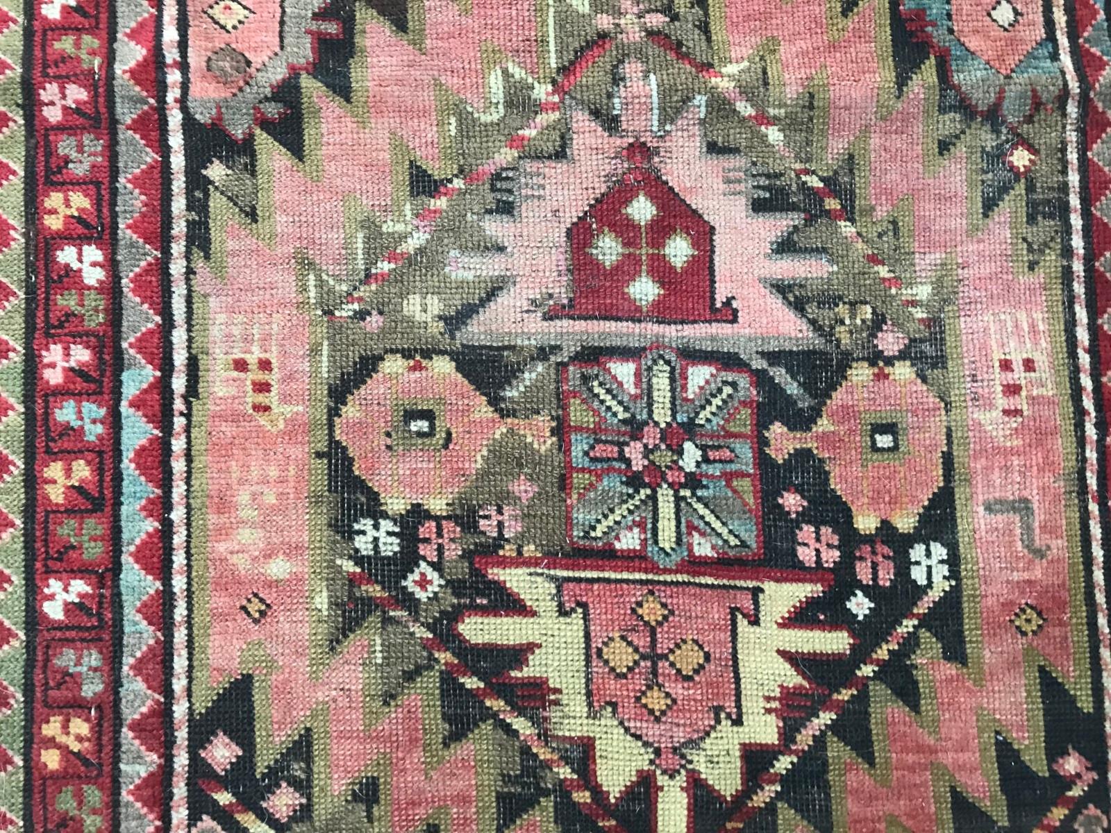 Wool Bobyrug’s Beautiful Antique Caucasian Karabagh Rug For Sale