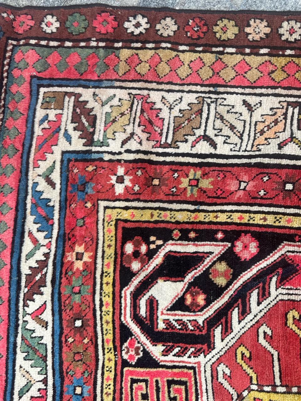 Magnifique tapis caucasien ancien du Kazak en vente 2