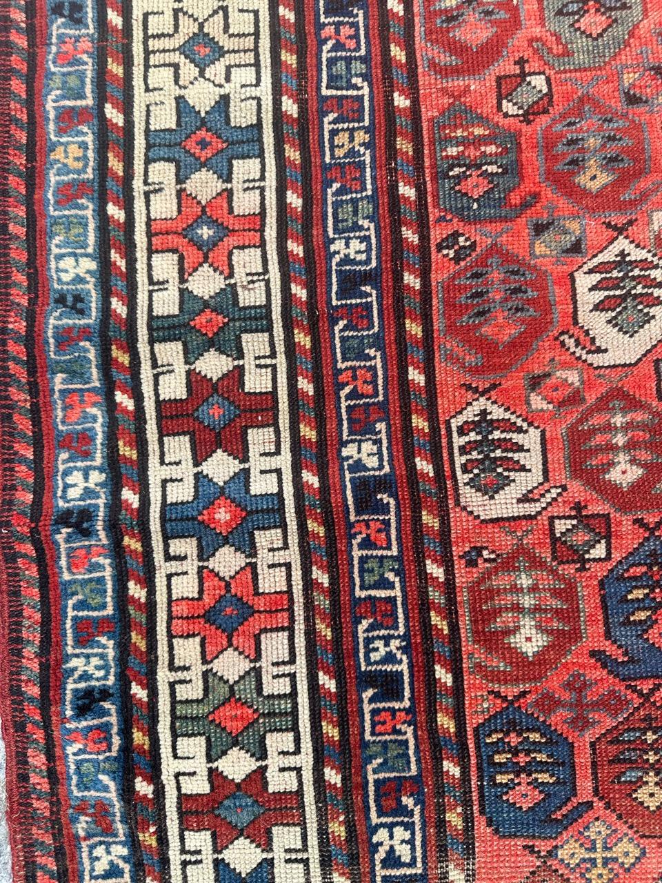 Magnifique tapis caucasien ancien du Kazak en vente 2