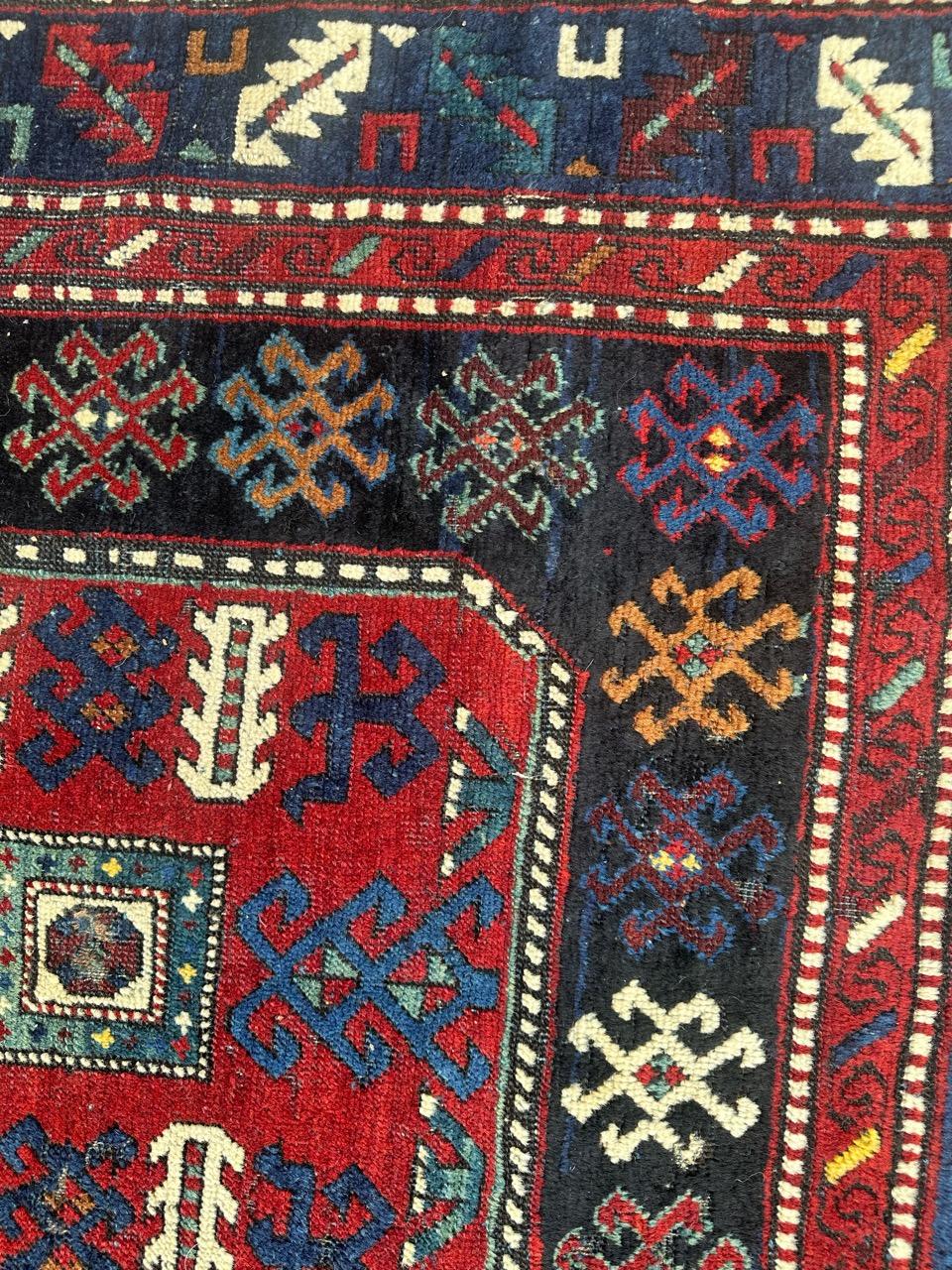Magnifique tapis caucasien ancien du Kazak en vente 2