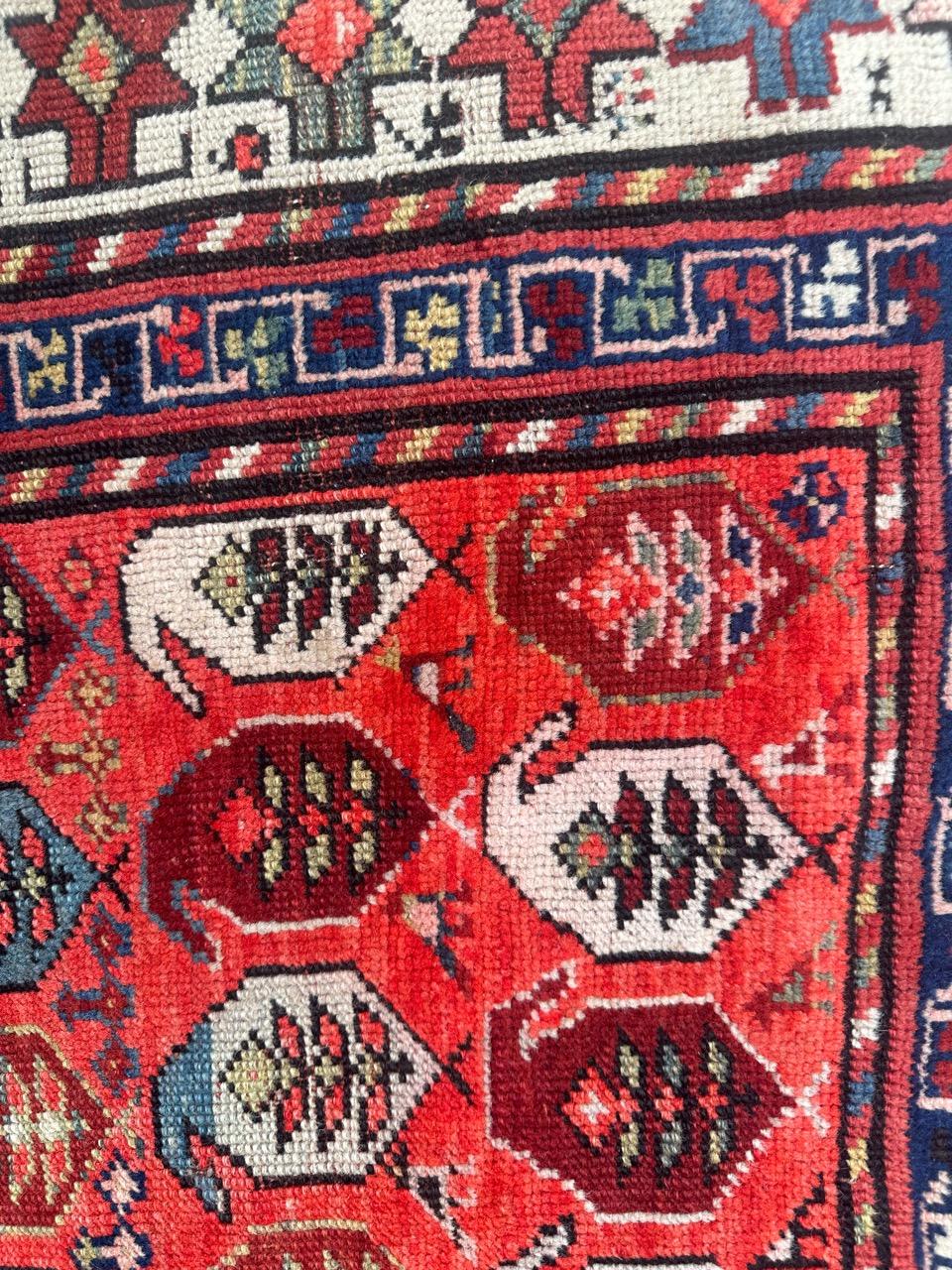 Magnifique tapis caucasien ancien du Kazak en vente 5