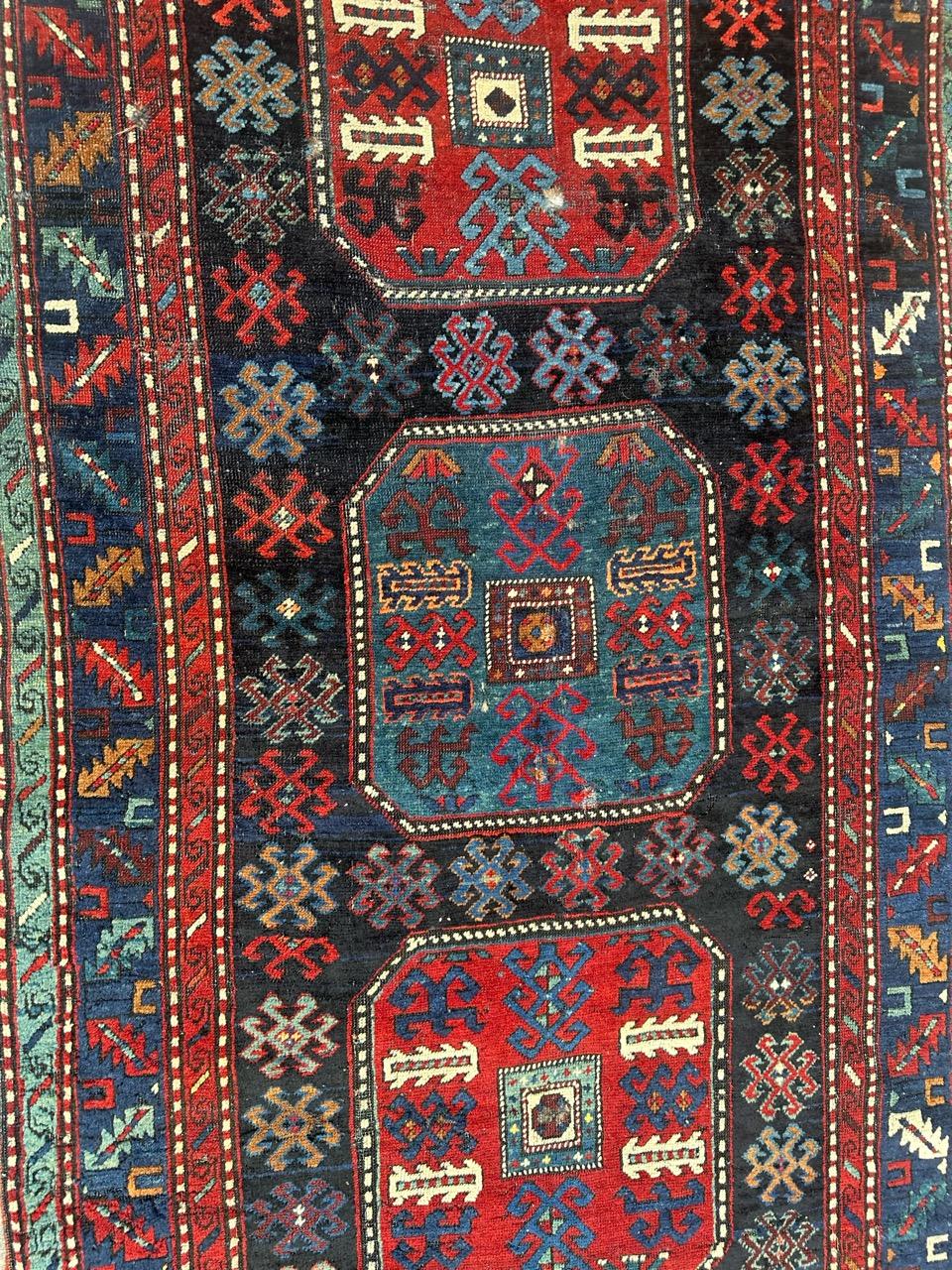 Magnifique tapis caucasien ancien du Kazak en vente 5