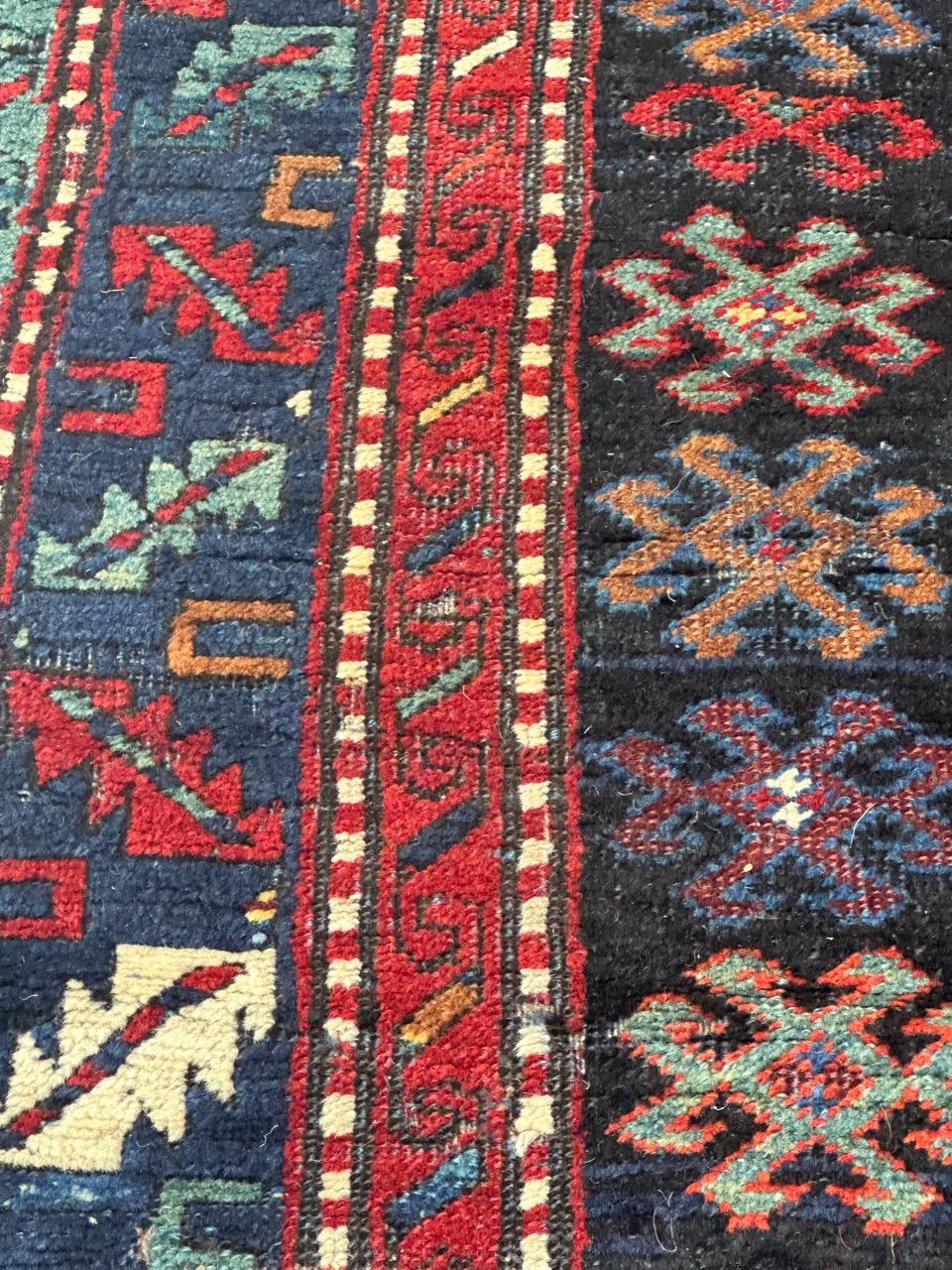 Magnifique tapis caucasien ancien du Kazak en vente 7