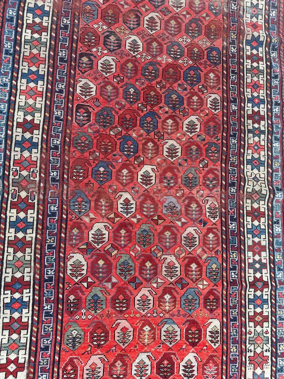 Magnifique tapis caucasien ancien du Kazak en vente 8