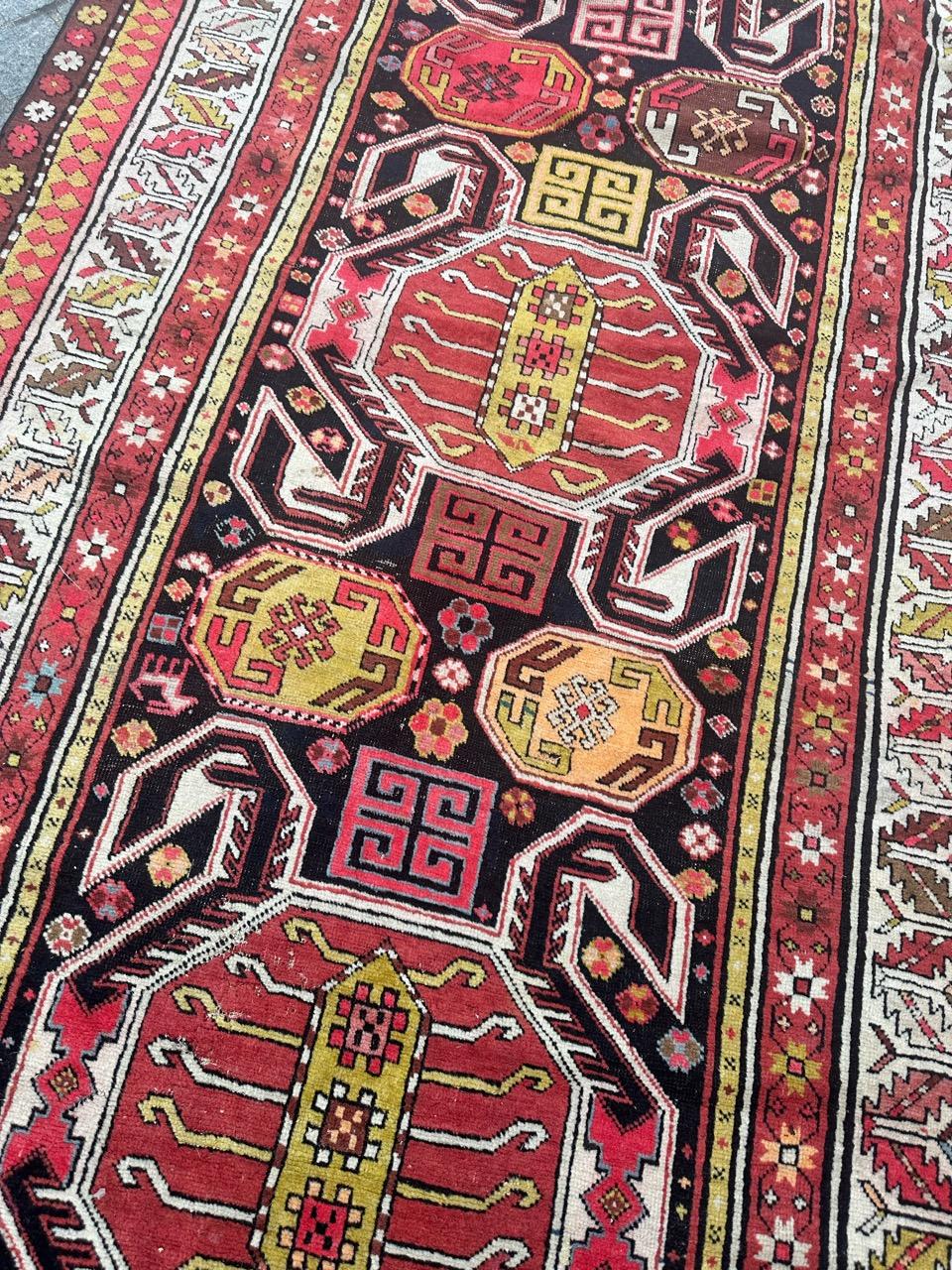 Magnifique tapis caucasien ancien du Kazak en vente 9