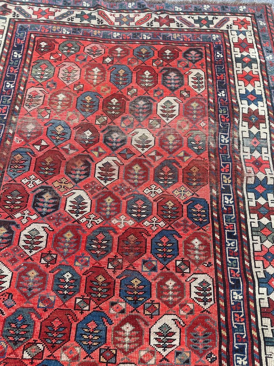 Magnifique tapis caucasien ancien du Kazak en vente 9