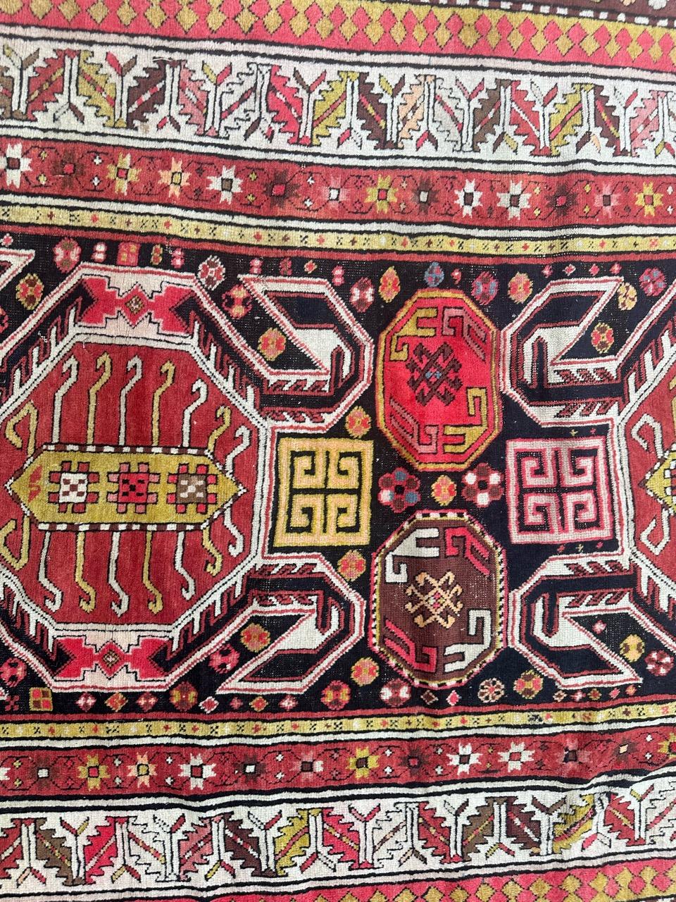 Magnifique tapis caucasien ancien du Kazak en vente 10