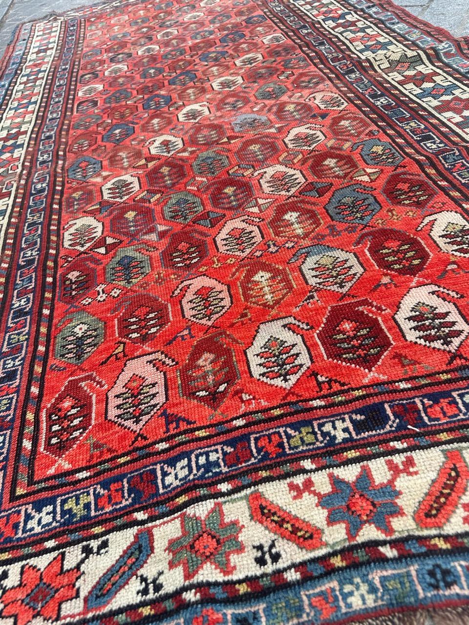 Magnifique tapis caucasien ancien du Kazak en vente 10