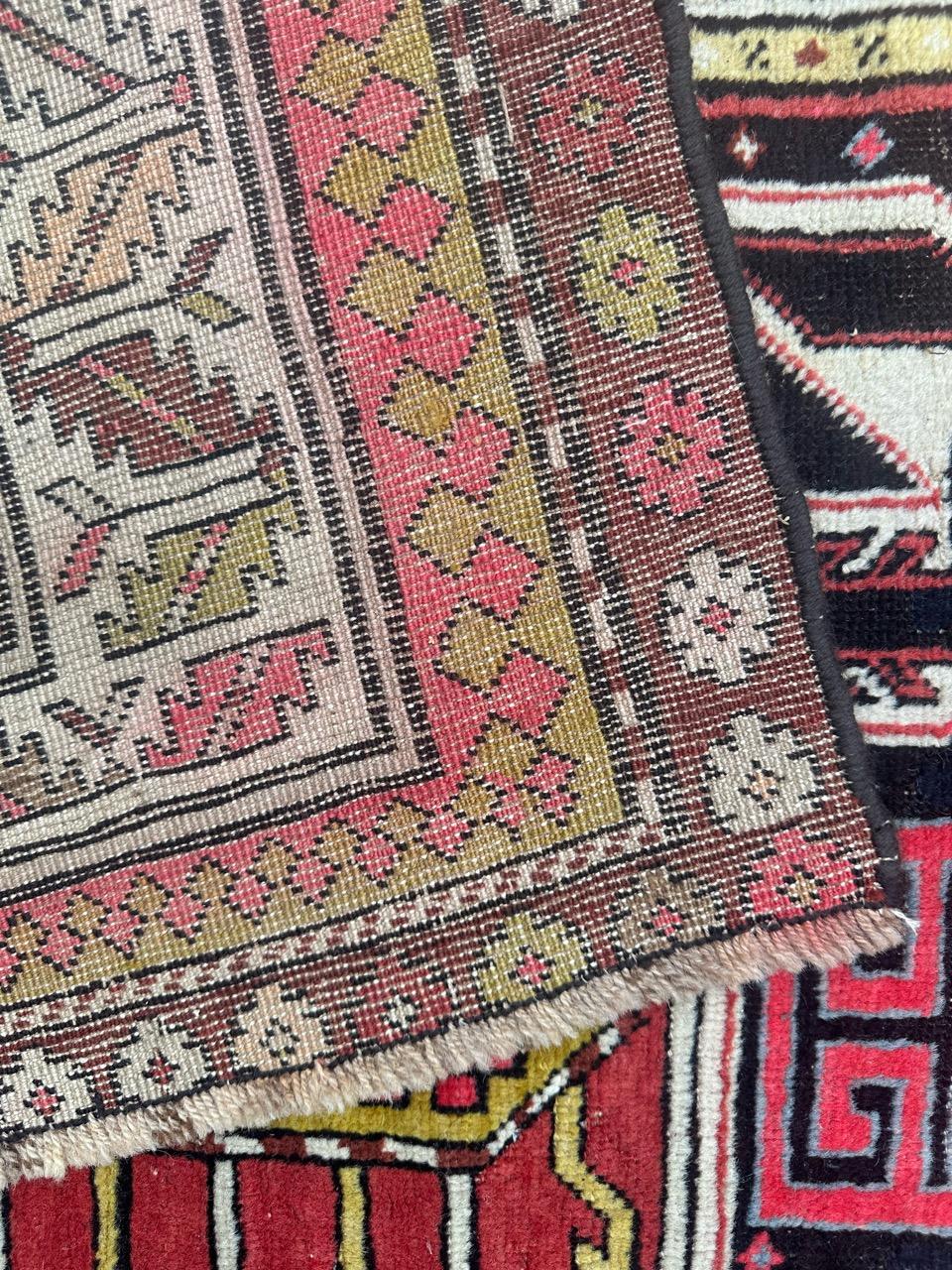 Magnifique tapis caucasien ancien du Kazak en vente 12