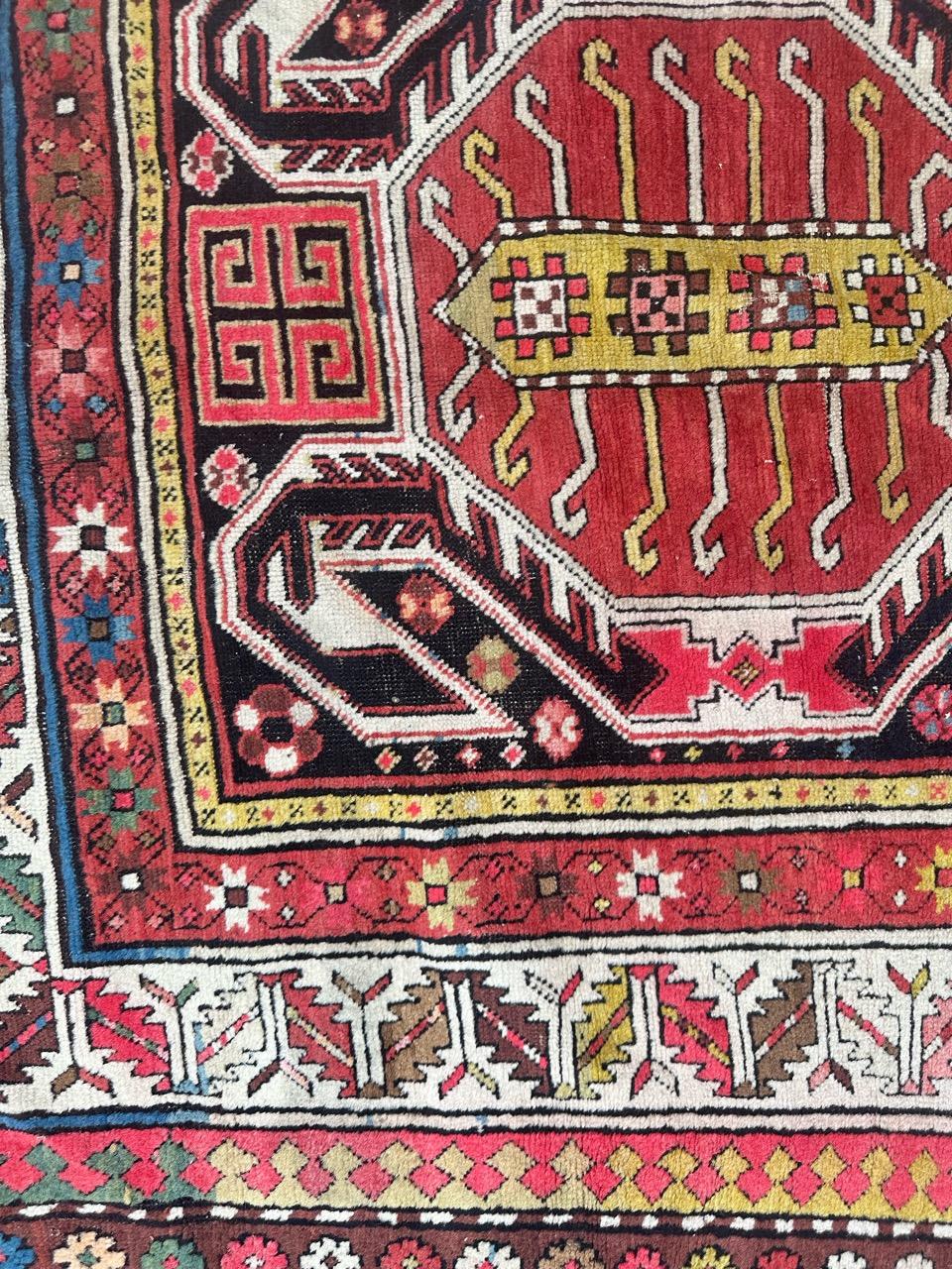 Magnifique tapis caucasien ancien du Kazak en vente 1