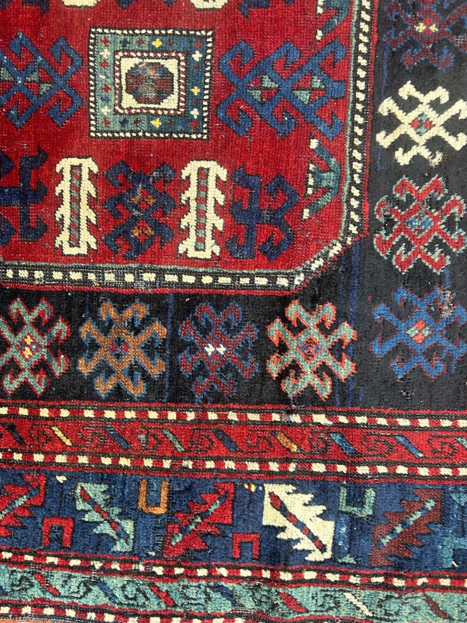 Magnifique tapis caucasien ancien du Kazak en vente 1