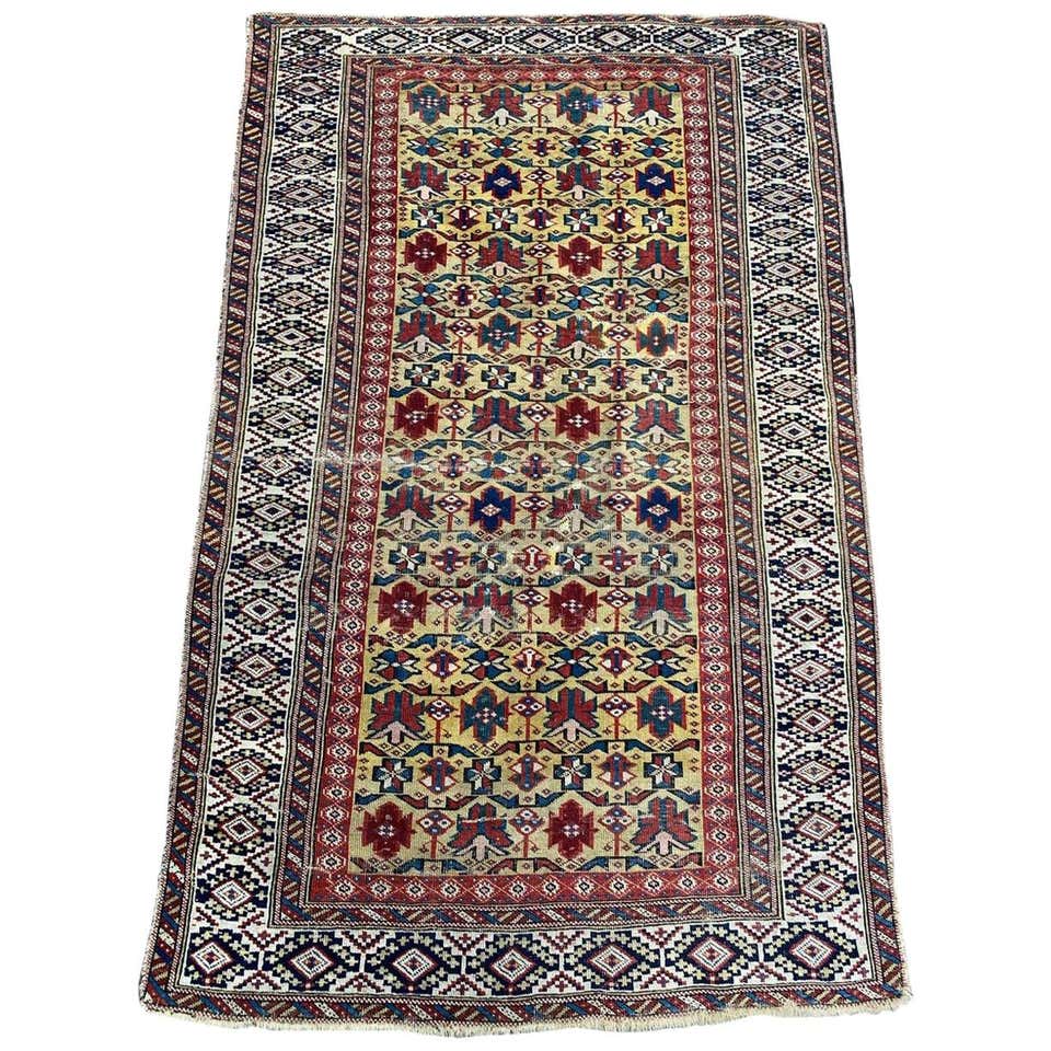 Rare Antique Malayer Traditional Red Wool Rug with Herati Fish Pattern ...