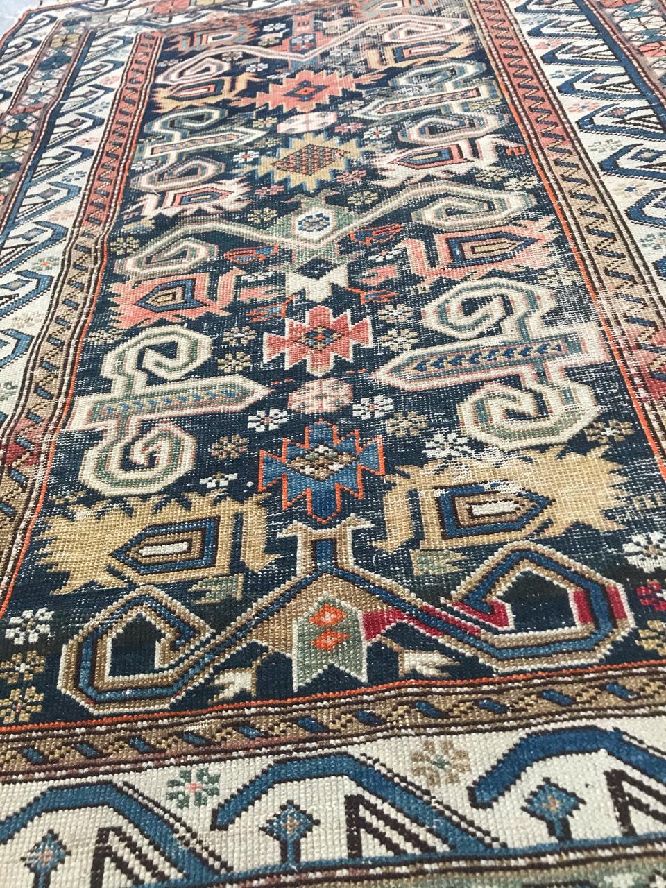Magnifique tapis caucasien ancien Shirvan Perepedil en vente 2