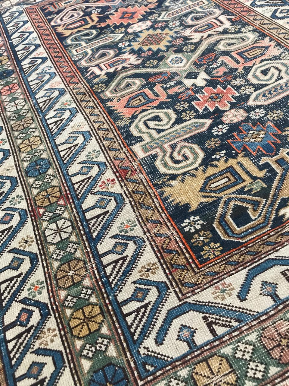 Magnifique tapis caucasien ancien Shirvan Perepedil en vente 3