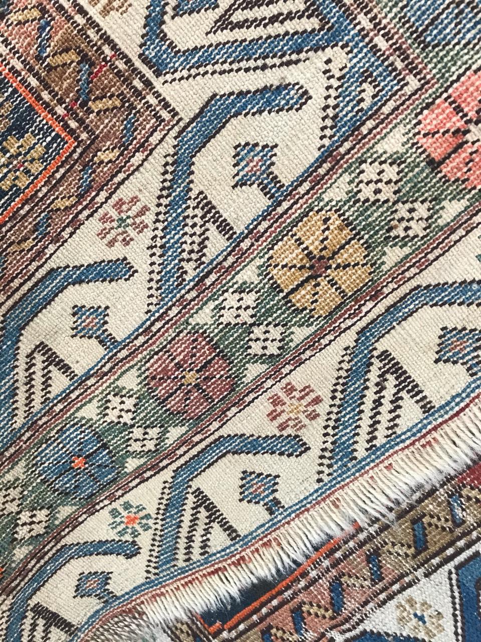 Magnifique tapis caucasien ancien Shirvan Perepedil en vente 5