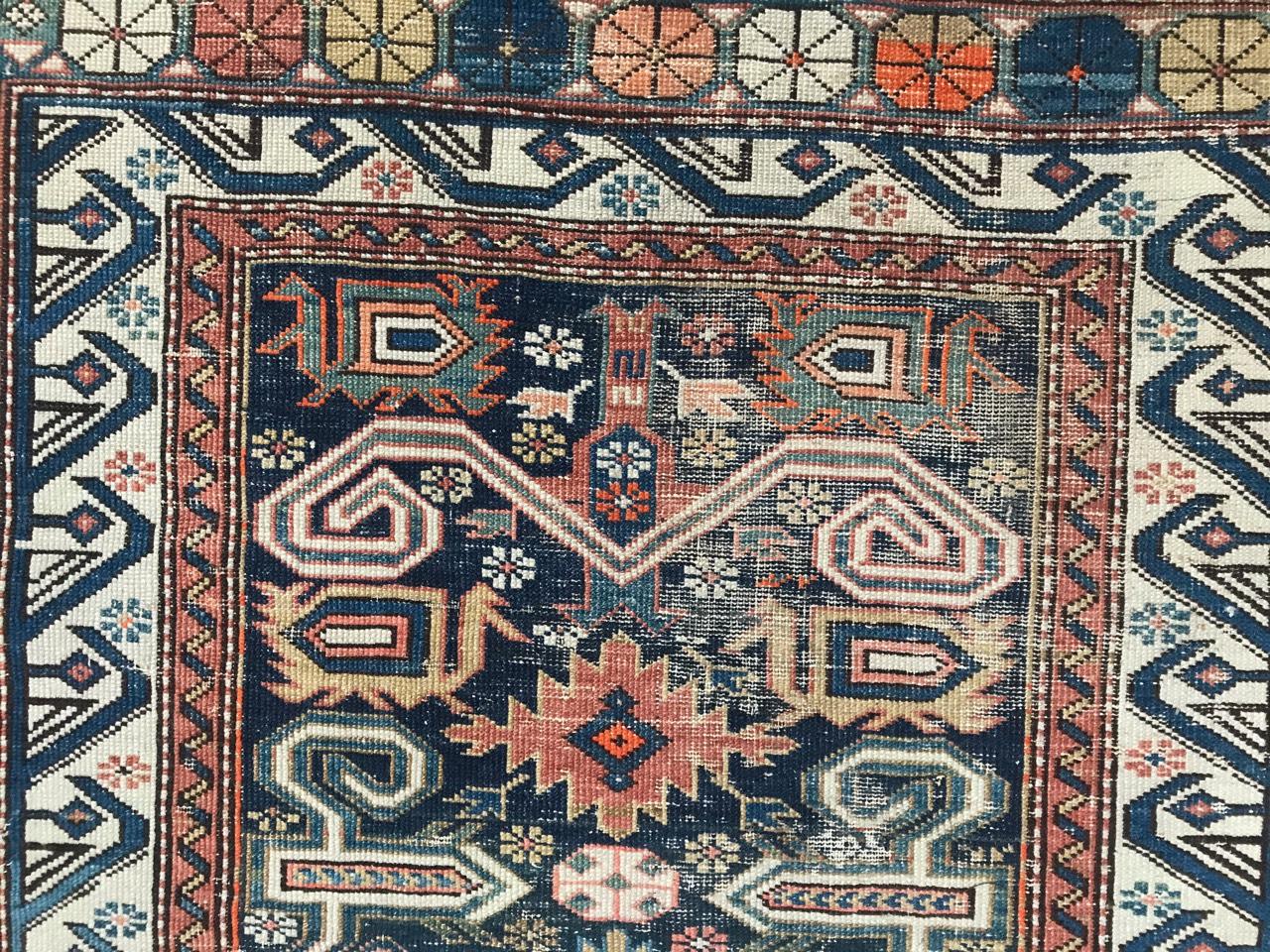 Kazakh Magnifique tapis caucasien ancien Shirvan Perepedil en vente