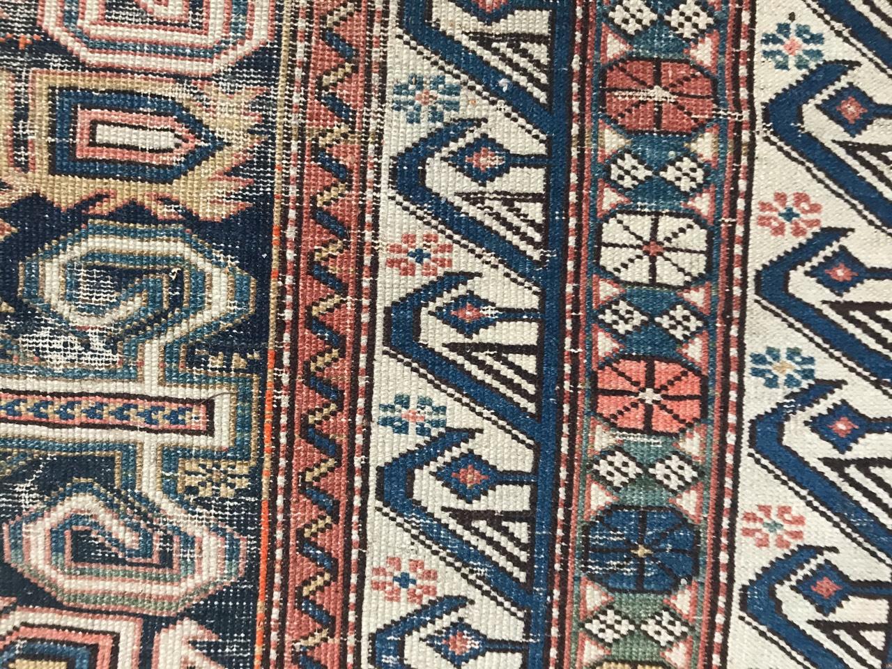 Kazak Beautiful Antique Caucasian Shirvan Perepedil Rug For Sale