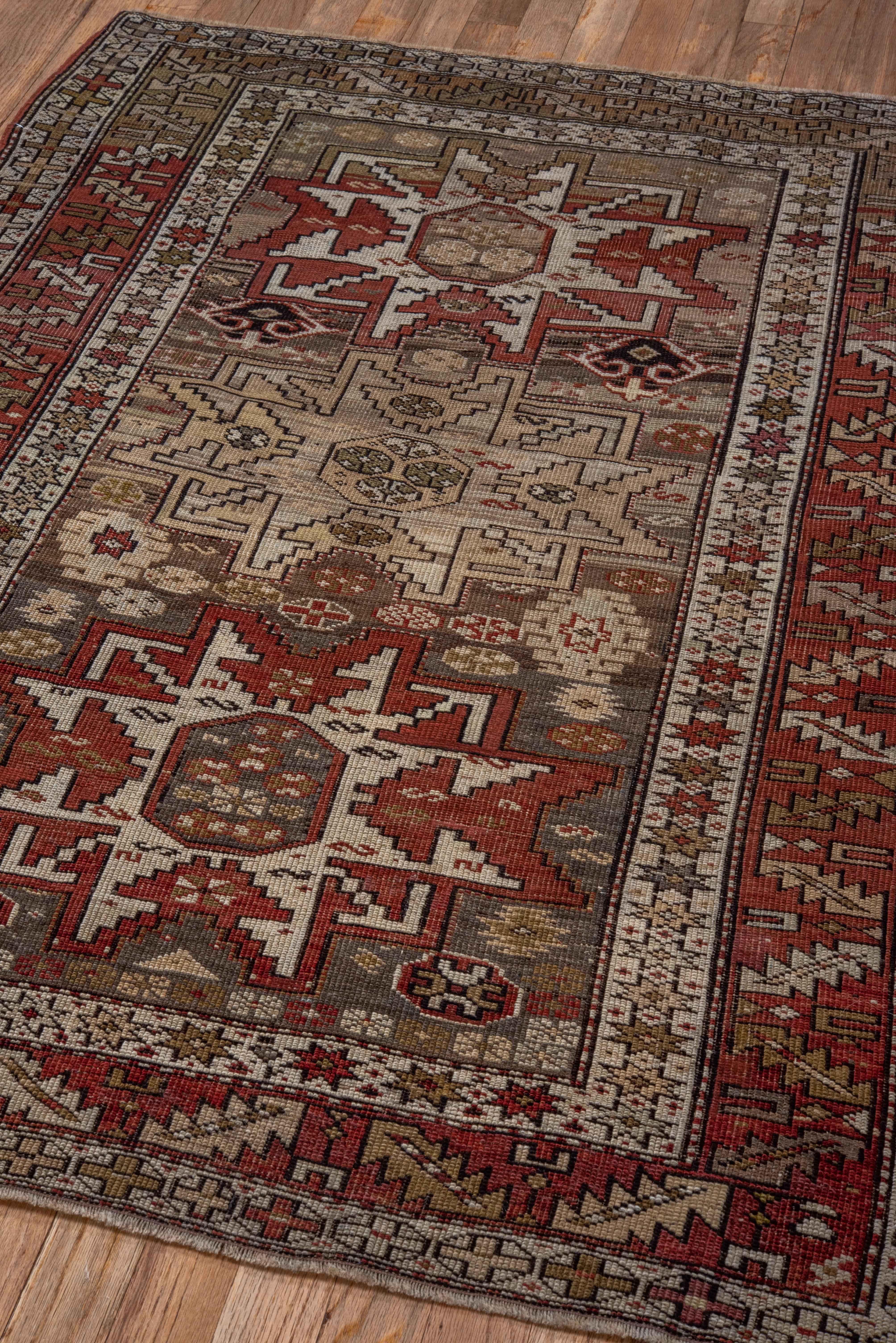 Beautiful Antique Caucasian Shirvan Rug, Multicolored Field, Circa 1910s In Good Condition For Sale In New York, NY