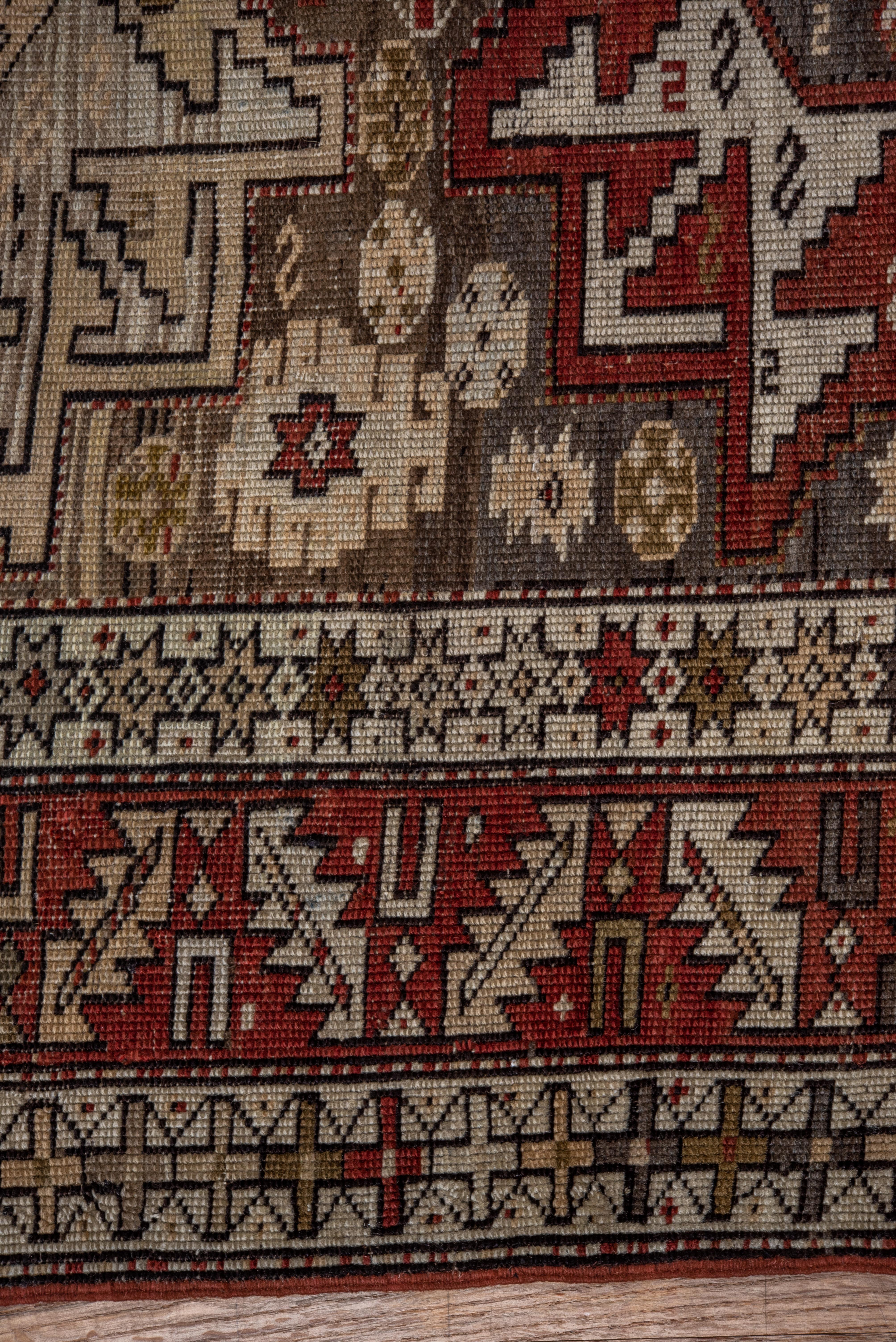Laine Magnifique tapis Shirvan caucasien ancien, champ multicolore, vers les années 1910 en vente