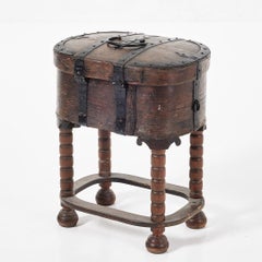 Beautiful Antique Chest on a Stand, Metalwork, 1800s