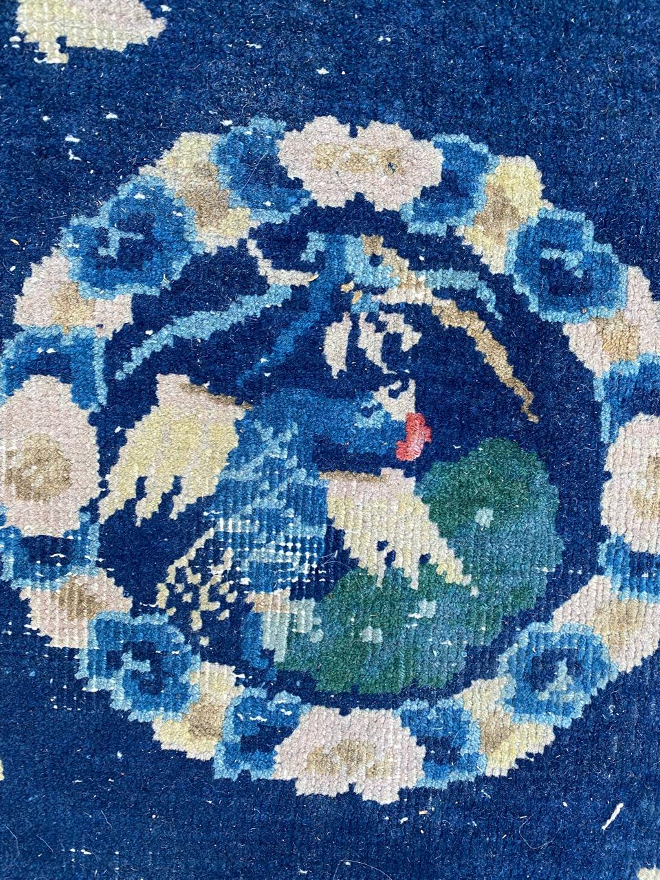 Wool Beautiful Antique Chinese Peking Rug