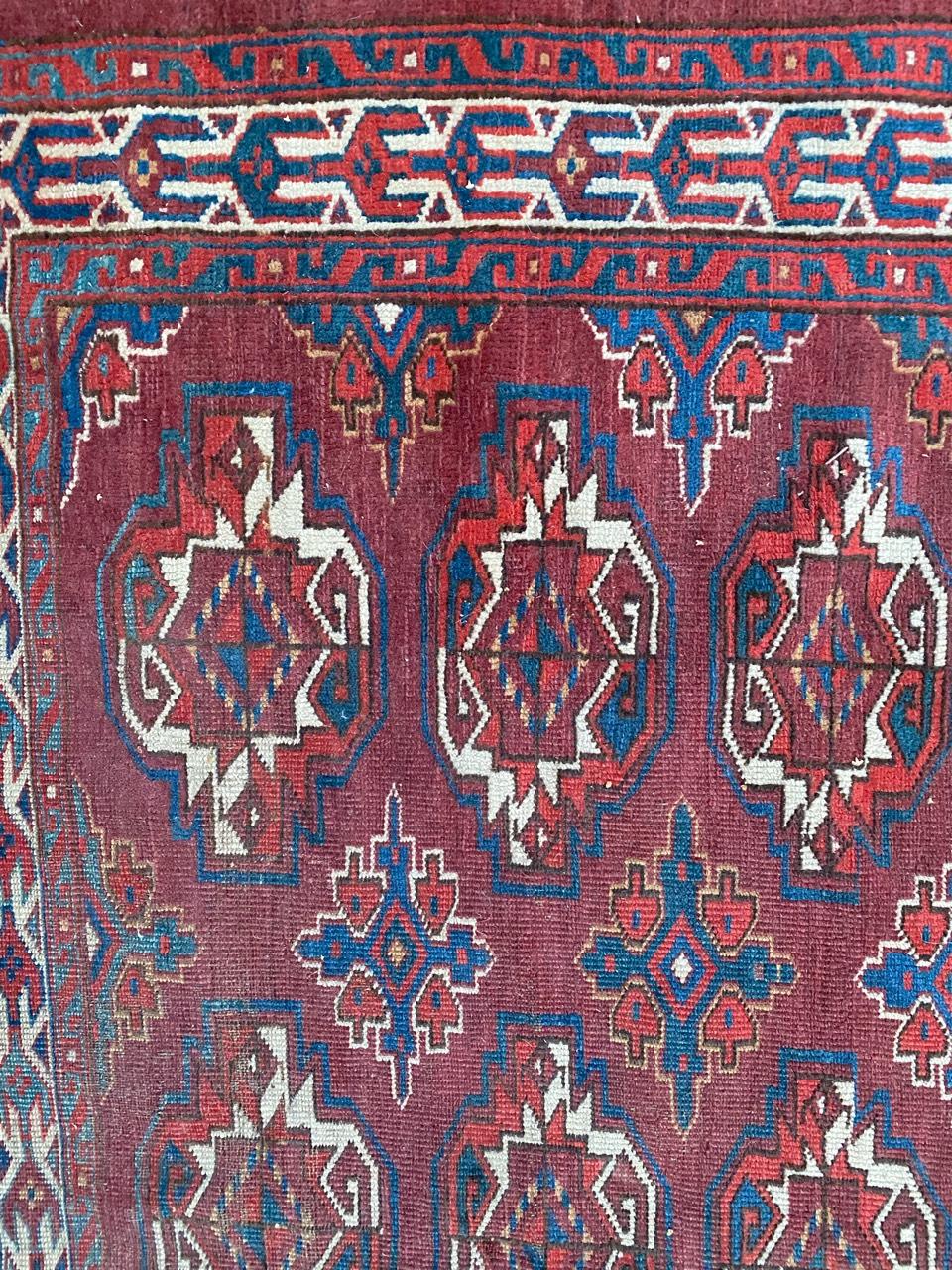 Tribal Bobyrug’s Beautiful Antique Chuval Turkmen Rug For Sale