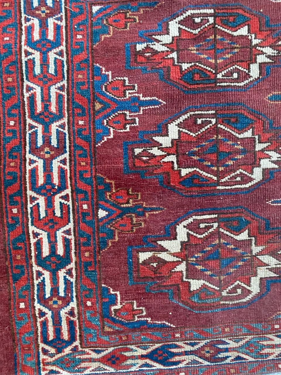 Wool Bobyrug’s Beautiful Antique Chuval Turkmen Rug For Sale