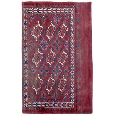 Bobyrug's Beautiful Antique Chuval Turkmen Rug (tapis turkmène antique)