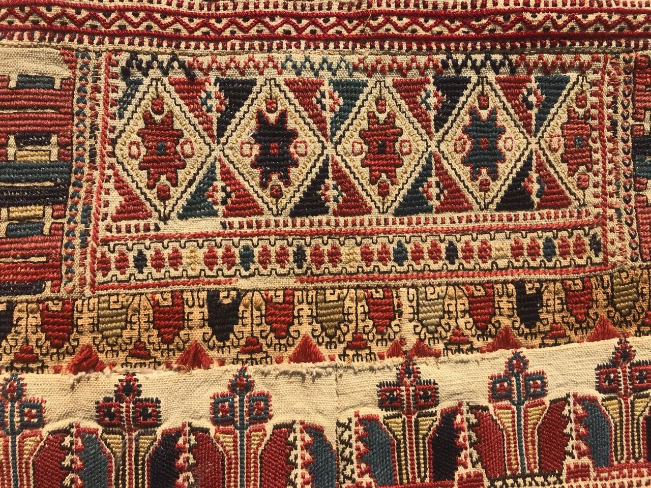 Silk Beautiful Antique Collectible Greek Ottoman Composed Embroidery